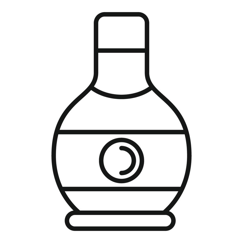 Round glass bottle with label containing olive oil is standing on white background vector