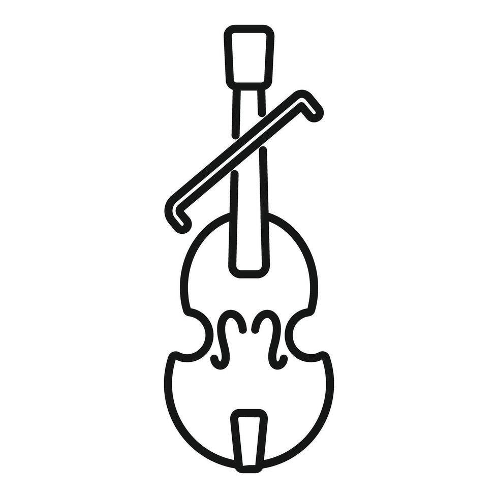 Violin and bow lying crossed musical instrument icon vector