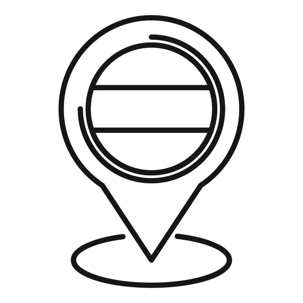 Location pin pointing place with empty lines for text vector