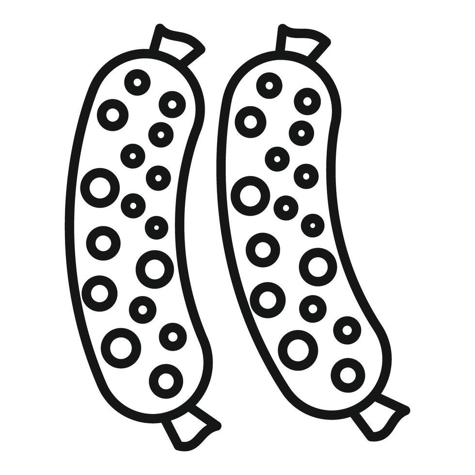Two pickled gherkins floating in brine jar icon vector