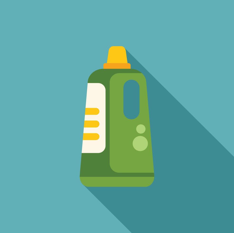 Green plastic detergent bottle with yellow cap standing vector