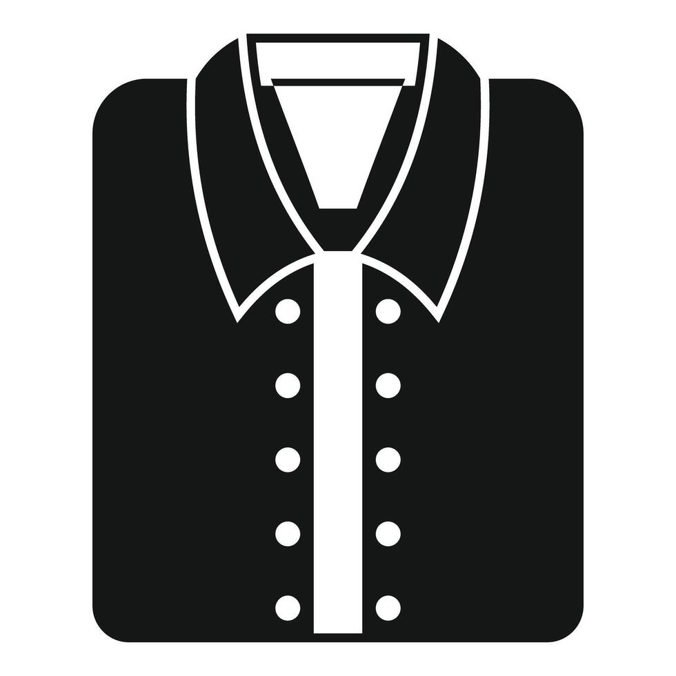 Black shirt with buttons and collar icon representing clothing and fashion vector