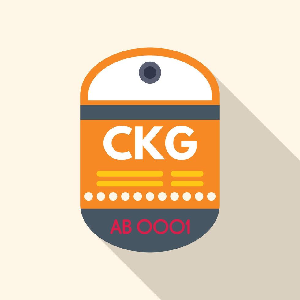 Luggage tag showing airport code for chongqing jiangbei international airport vector