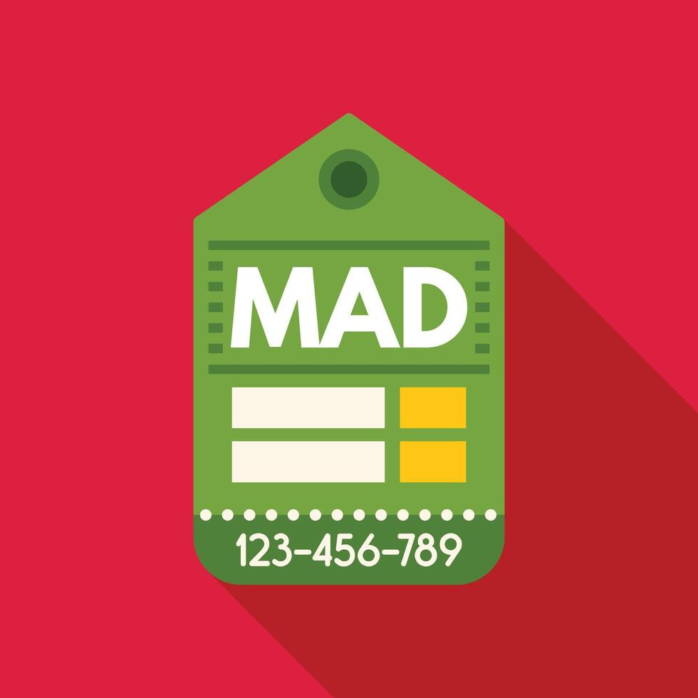 Green luggage tag showing contact information for travel vector