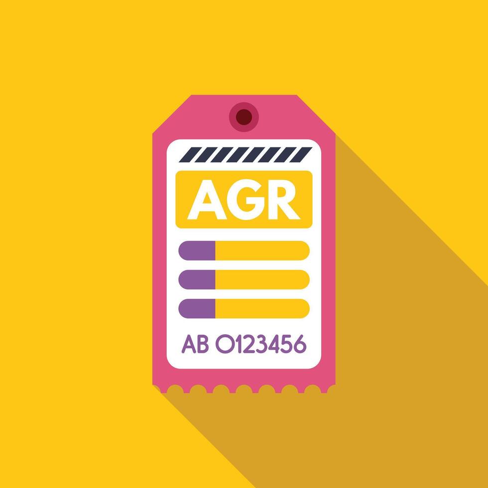 Pink agr tag showing progress with long shadow vector