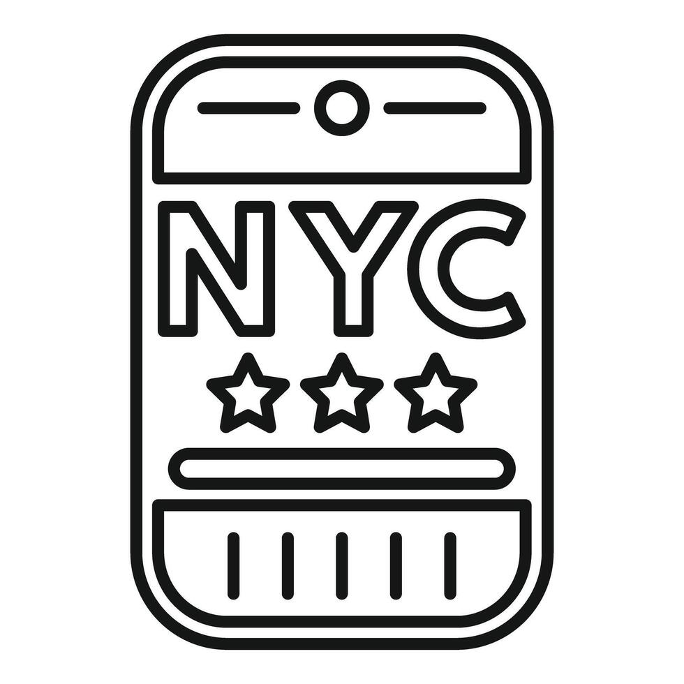 Nyc label with three stars showing high quality rating vector