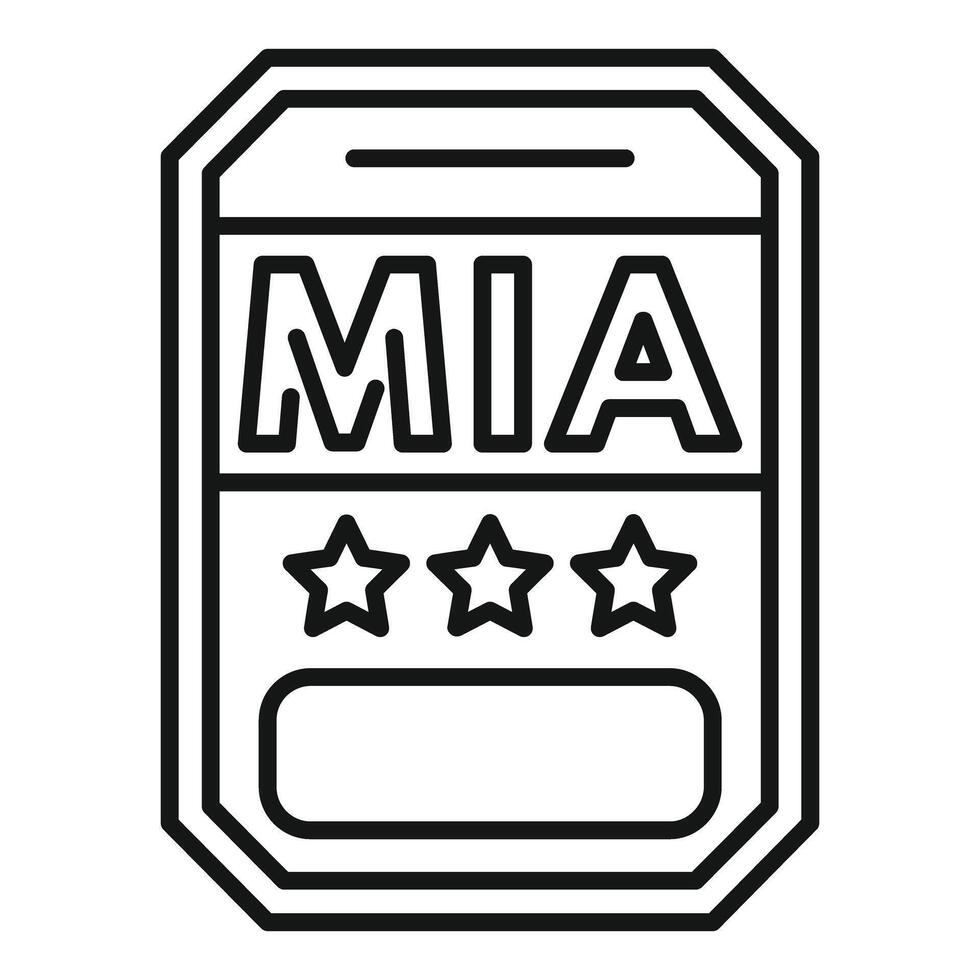 Mia military dog tag showing soldier is missing in action vector