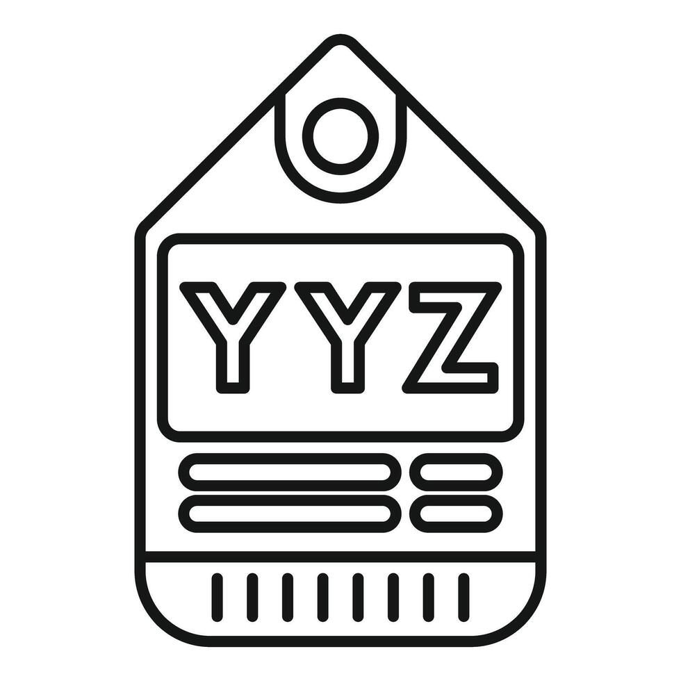 Blank price tag with yyz lettering indicating origin vector