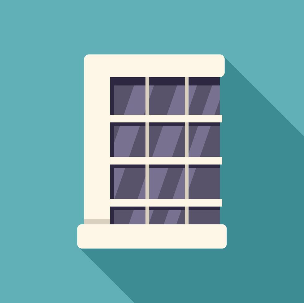 Modern office building with large windows casting long shadow vector