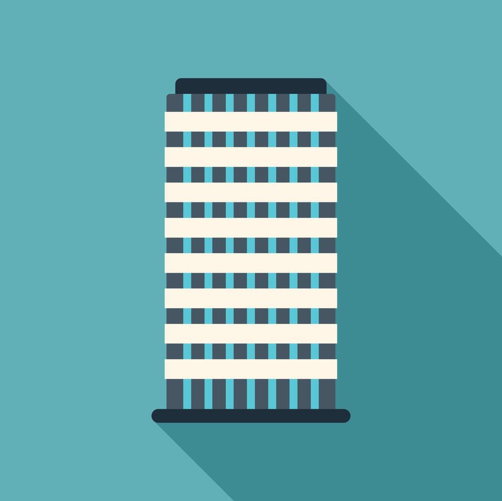 Modern office building standing tall with many windows vector