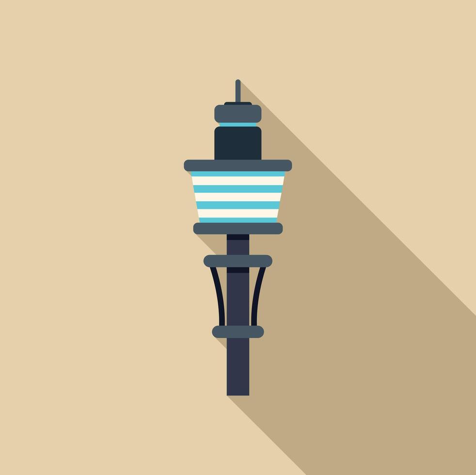 Airport control tower standing tall guiding air traffic with long shadow vector