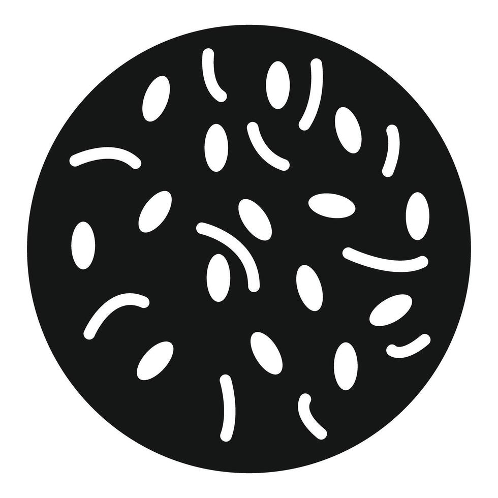 Black and white bacteria icon showing germs vector