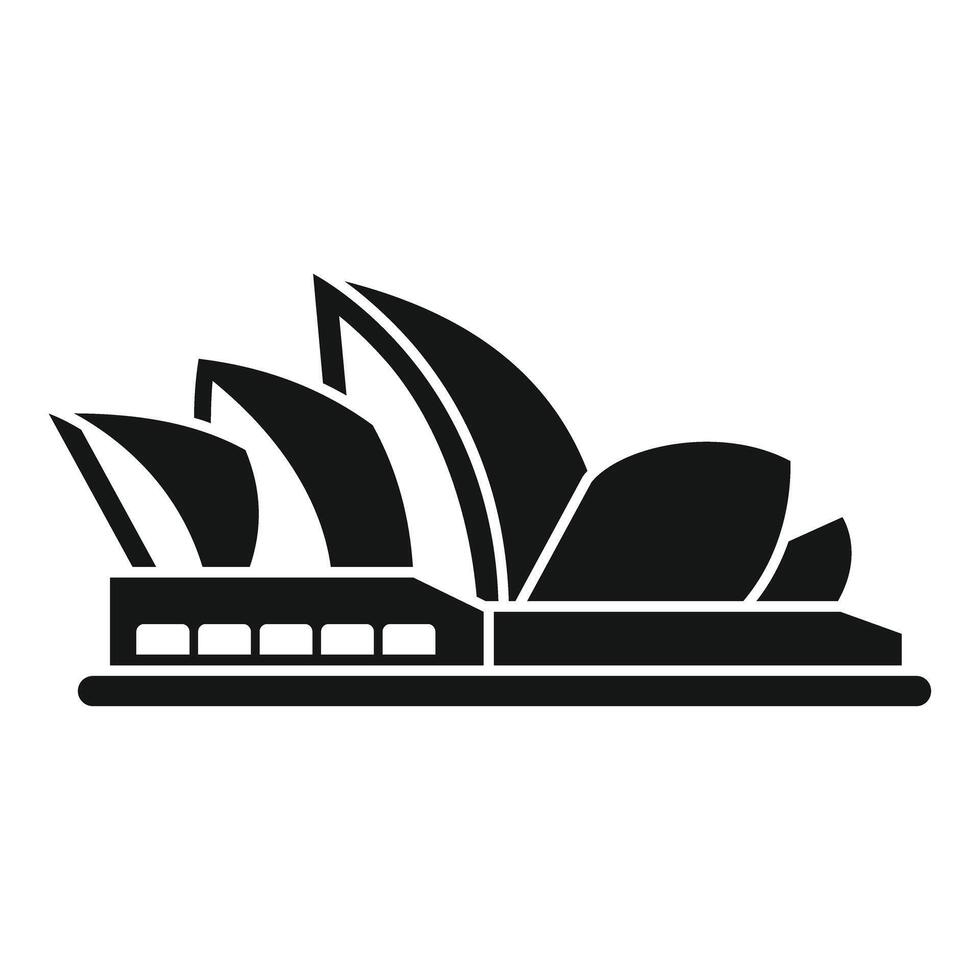 Minimalist black and white icon of the sydney opera house standing on water vector