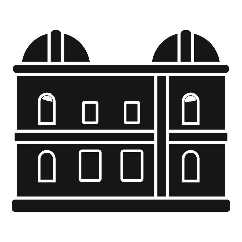 Large observatory building featuring two domes for astronomical observation vector