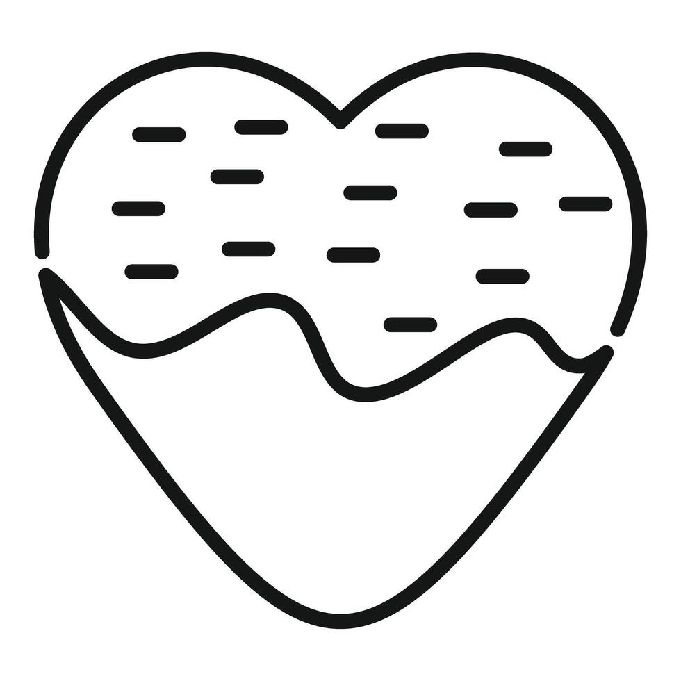 Heart shaped cake with chocolate topping being drizzled with chocolate syrup vector