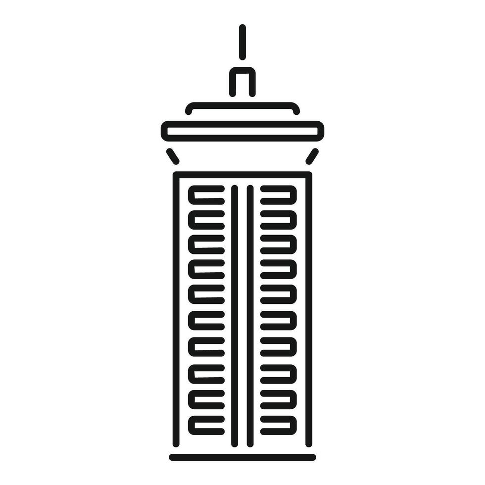 Tall and modern city tower with a unique architectural design vector