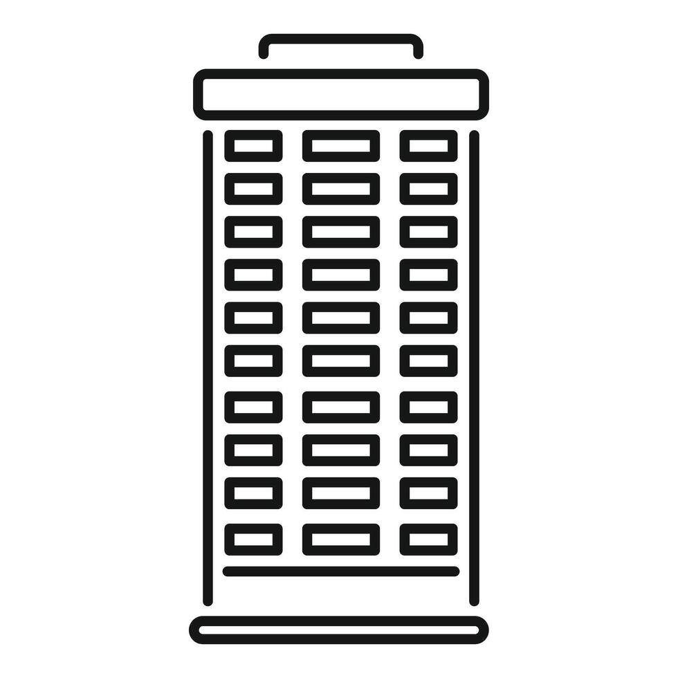 Modern building facade with many windows line icon vector