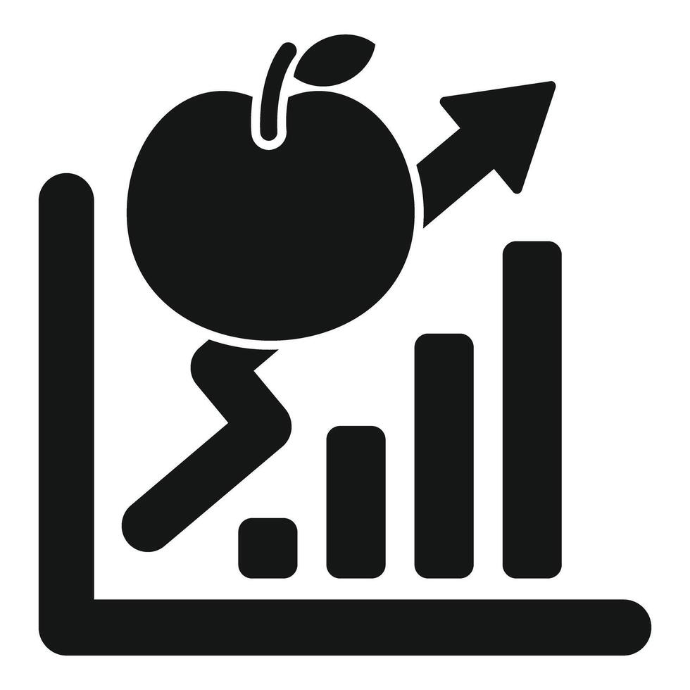 Apple growing on increasing bar chart representing profitable business vector