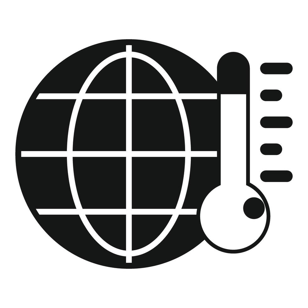 Global warming icon representing earth temperature increasing vector
