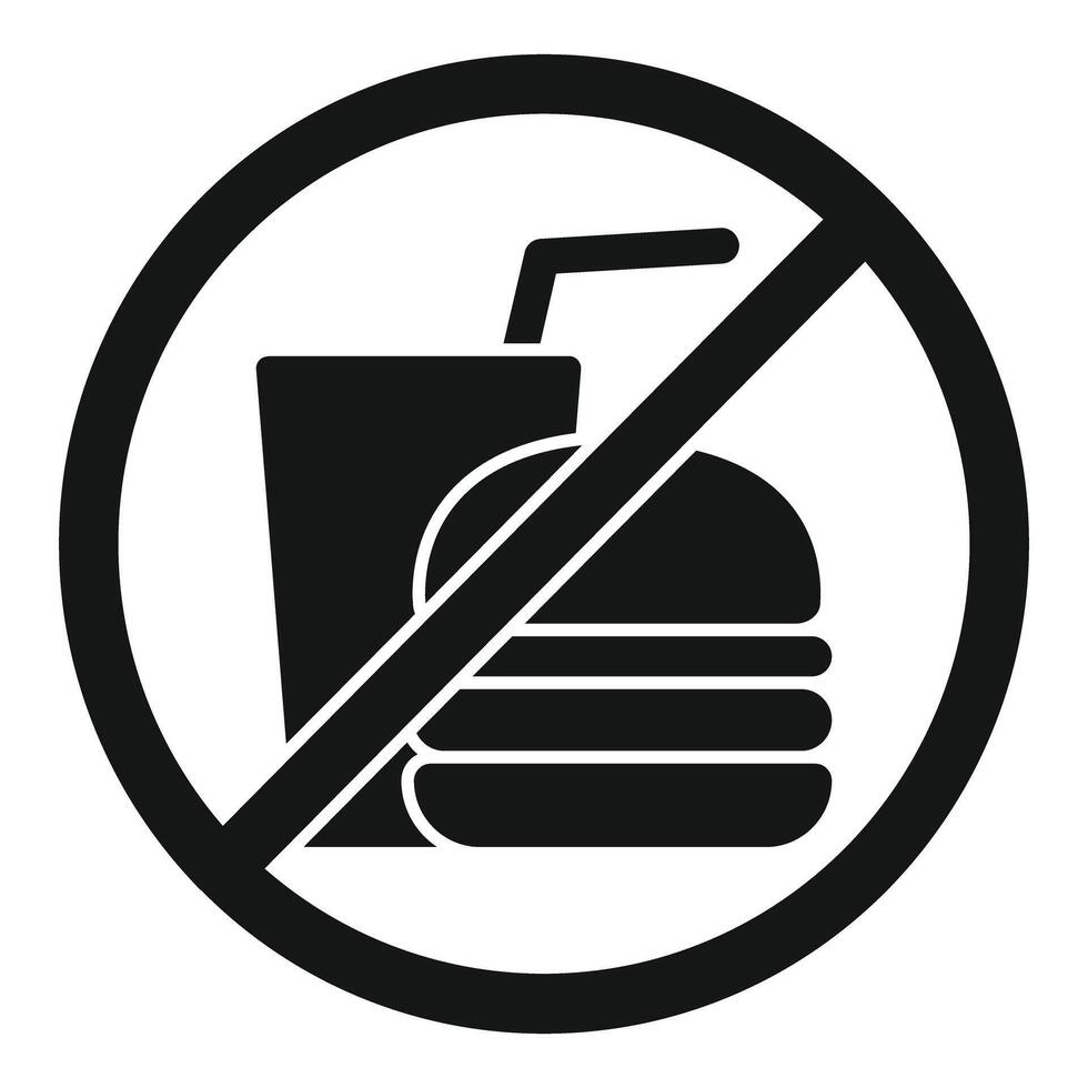 No food or drink allowed symbol with burger and soda vector