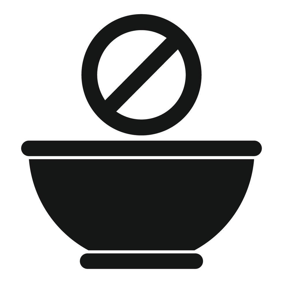 Empty bowl with stop sign representing hunger issue vector