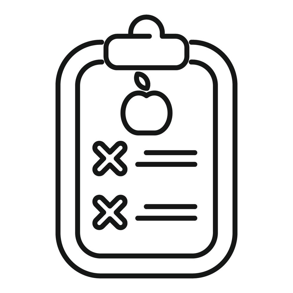 Nutritionist preparing diet plan with clipboard and apple icon vector