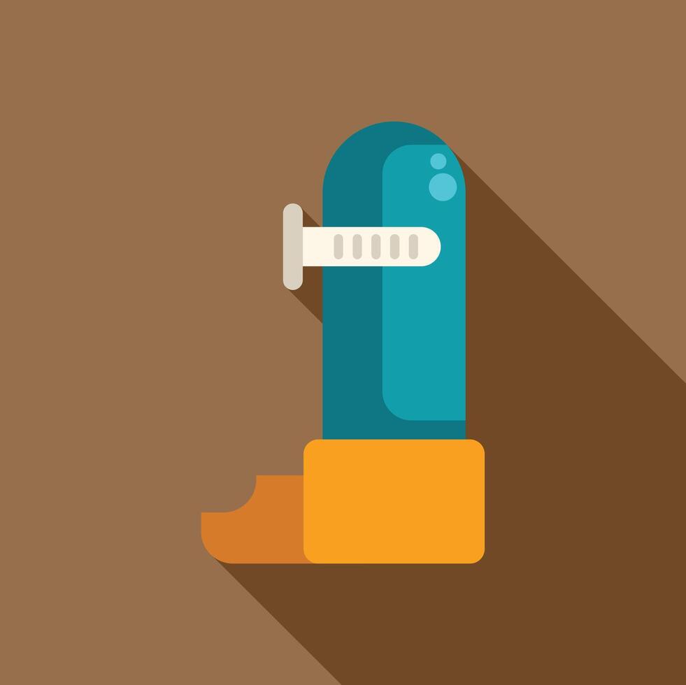 Blue asthma inhaler for treating asthma attacks vector