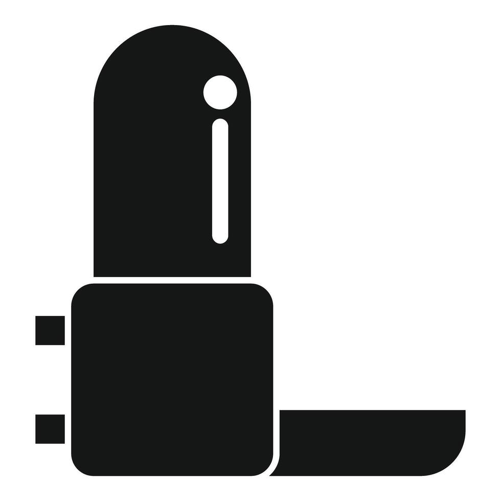 Black glyph icon of electronic cigarette mod with clearomizer vector