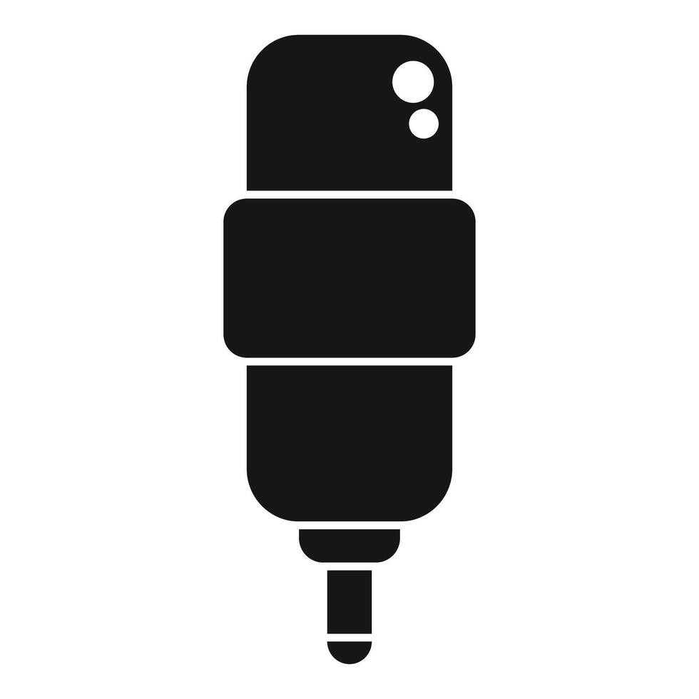 Smart insulin pen injecting insulin icon glyph style vector