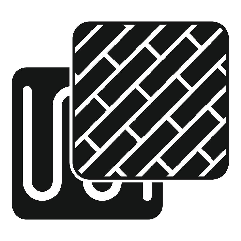 Underfloor heating system installing parquet icon, glyph style vector