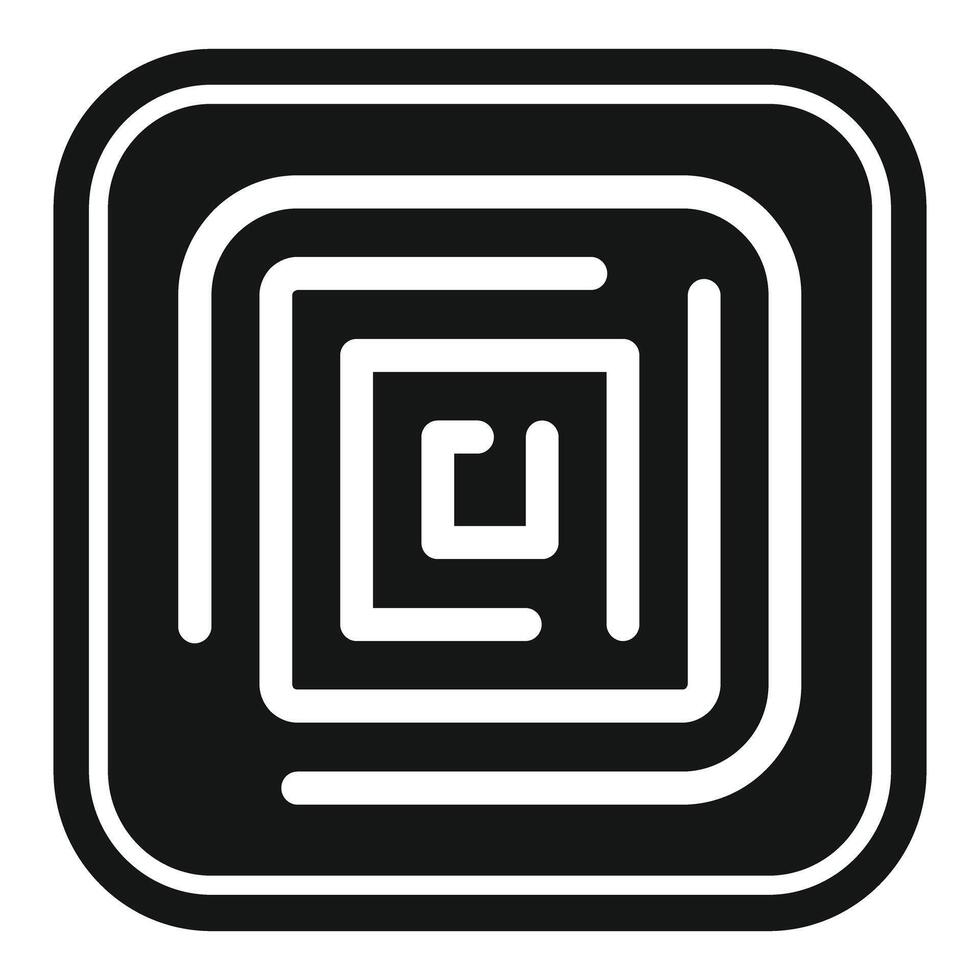 Black and white abstract square shape forming a maze vector