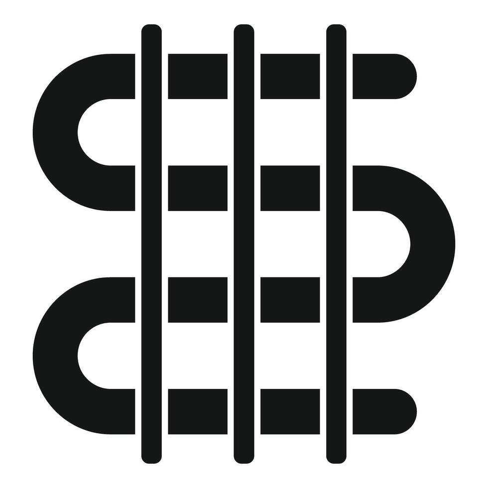 Black metal structure with pipes crossing over and under vector