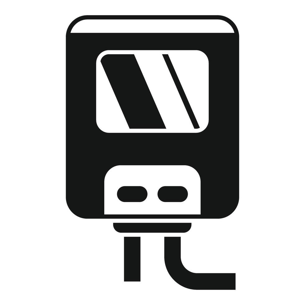 Electric car charging station showing battery status icon vector