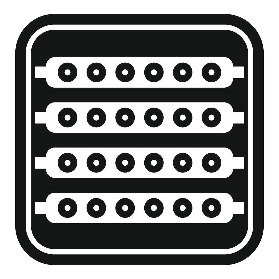 Electronic circuit board with rows of round microchips for computing power vector