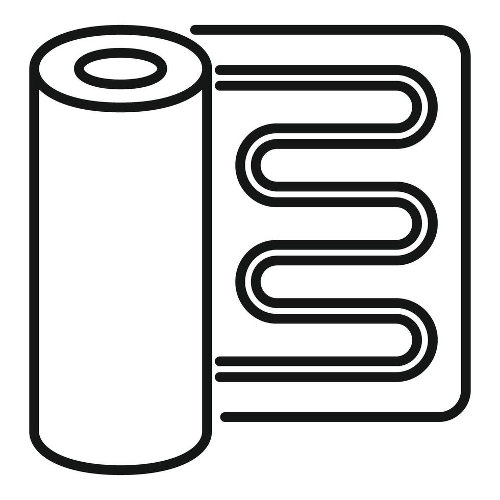 Underfloor heating system showing water pipes installation icon vector