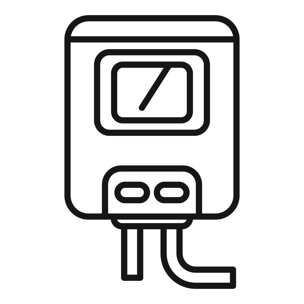 Electric meter measuring power consumption with display showing kilowatt hours vector