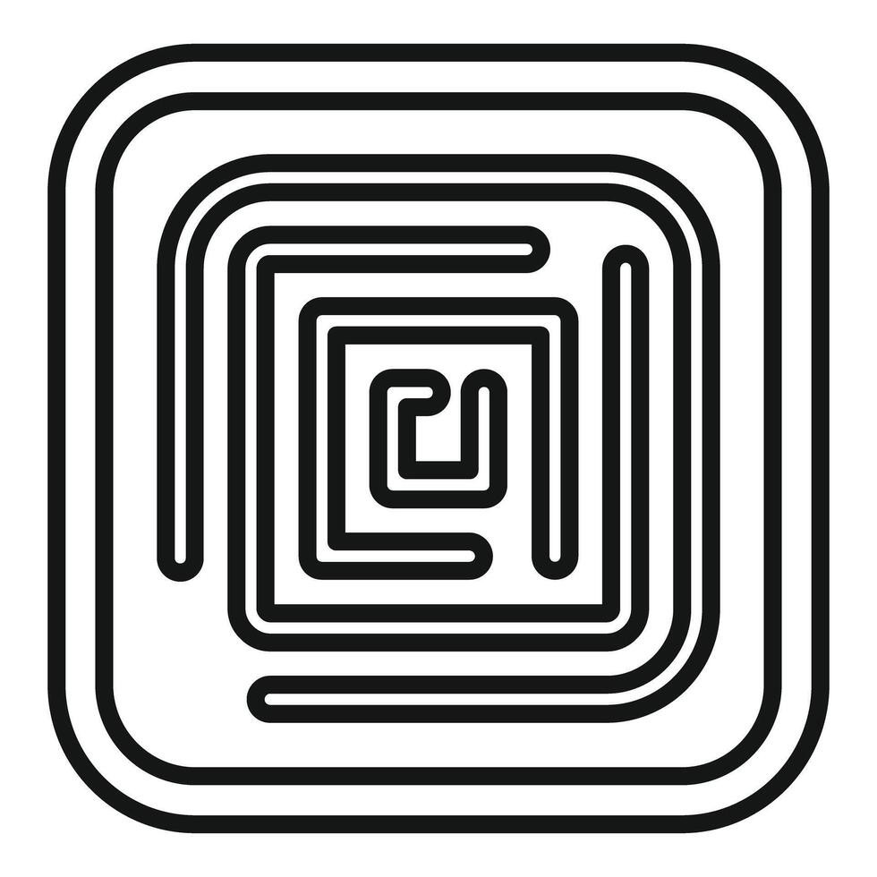 Rounded square shape creating tunnel effect optical illusion vector