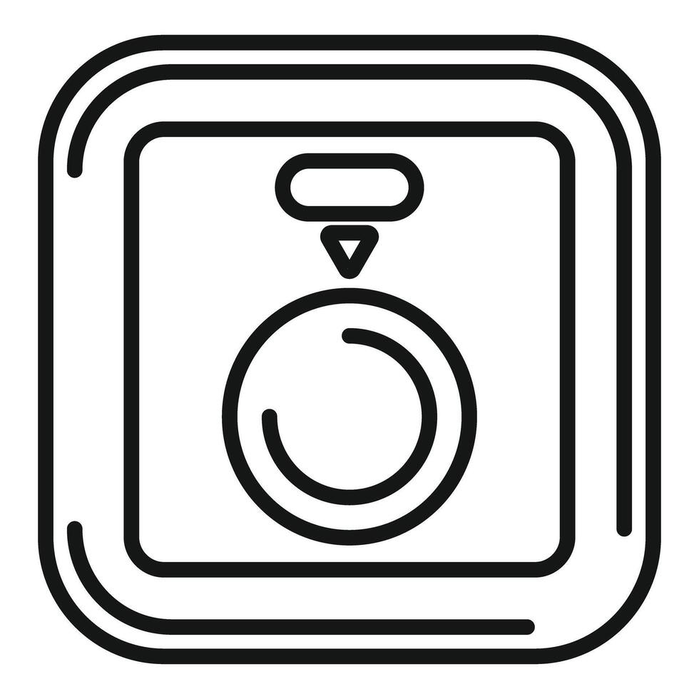 Smart home control panel icon showing a thermostat adjusting temperature vector