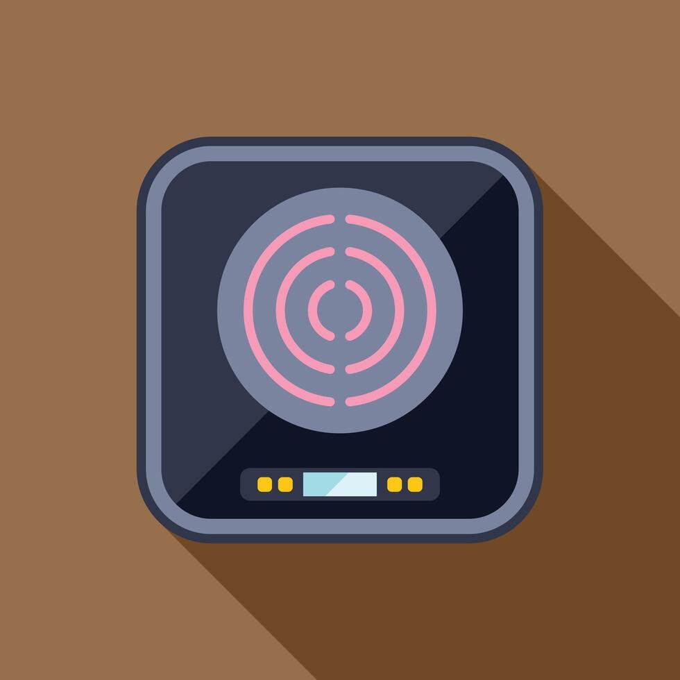 Modern induction cooker showing heating element icon vector