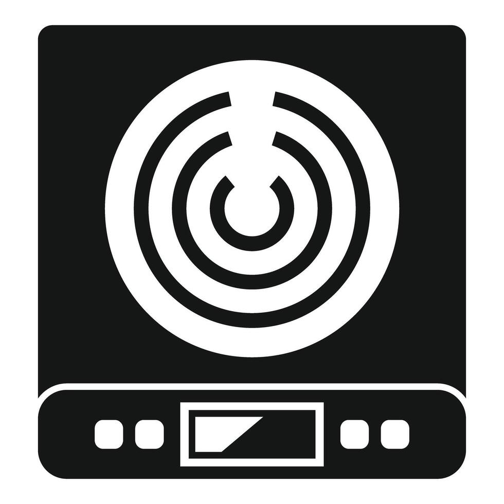 Modern induction cooker panel with touch control buttons vector