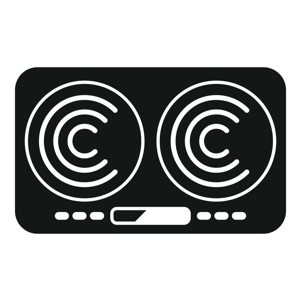 Modern induction stove top with touch control panel for cooking vector
