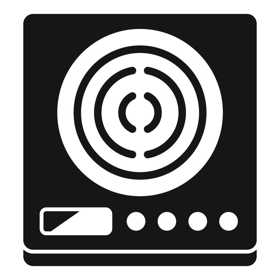 Modern induction cooker with touch control panel icon vector