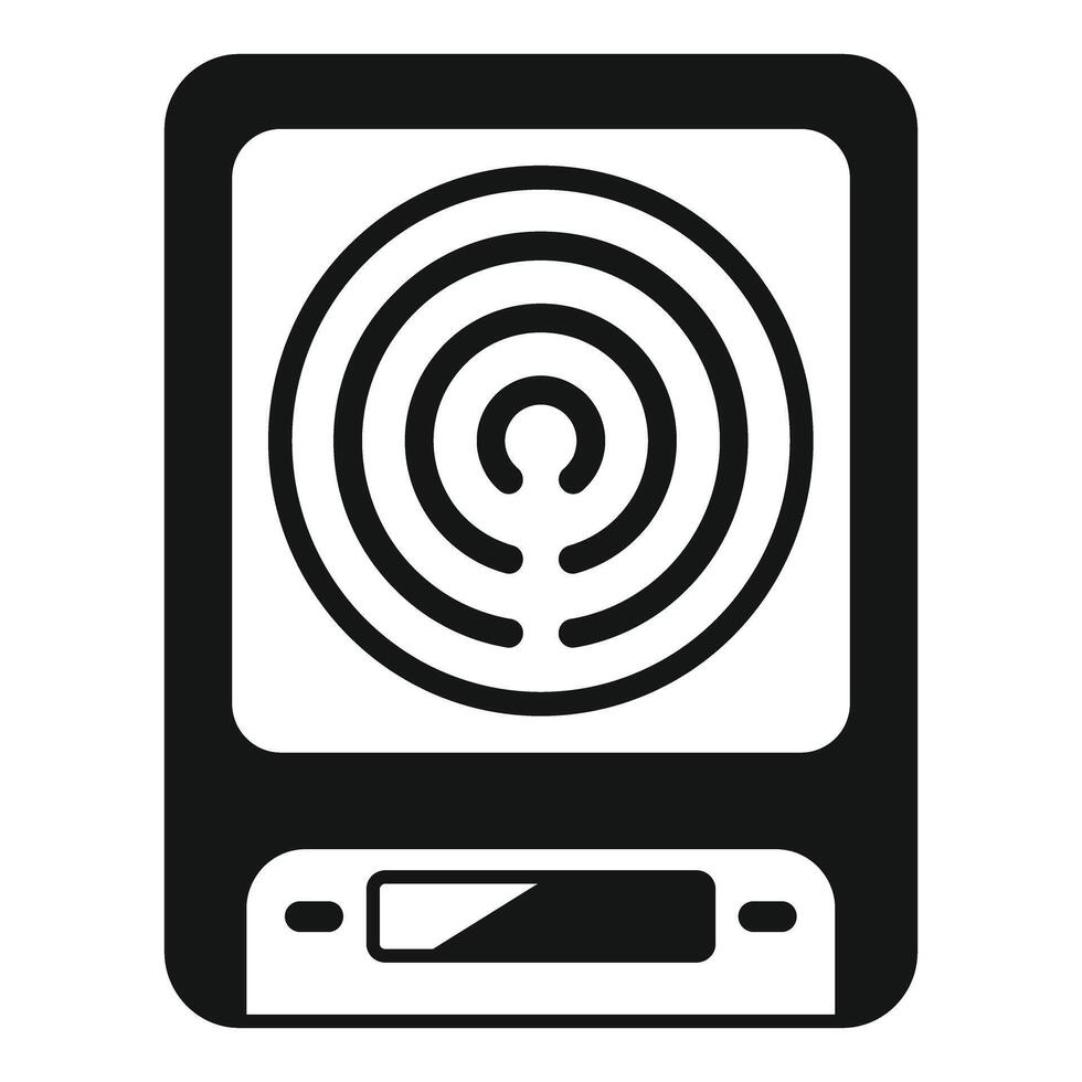 Induction cooker icon showing cooking appliance using electromagnetic heating vector
