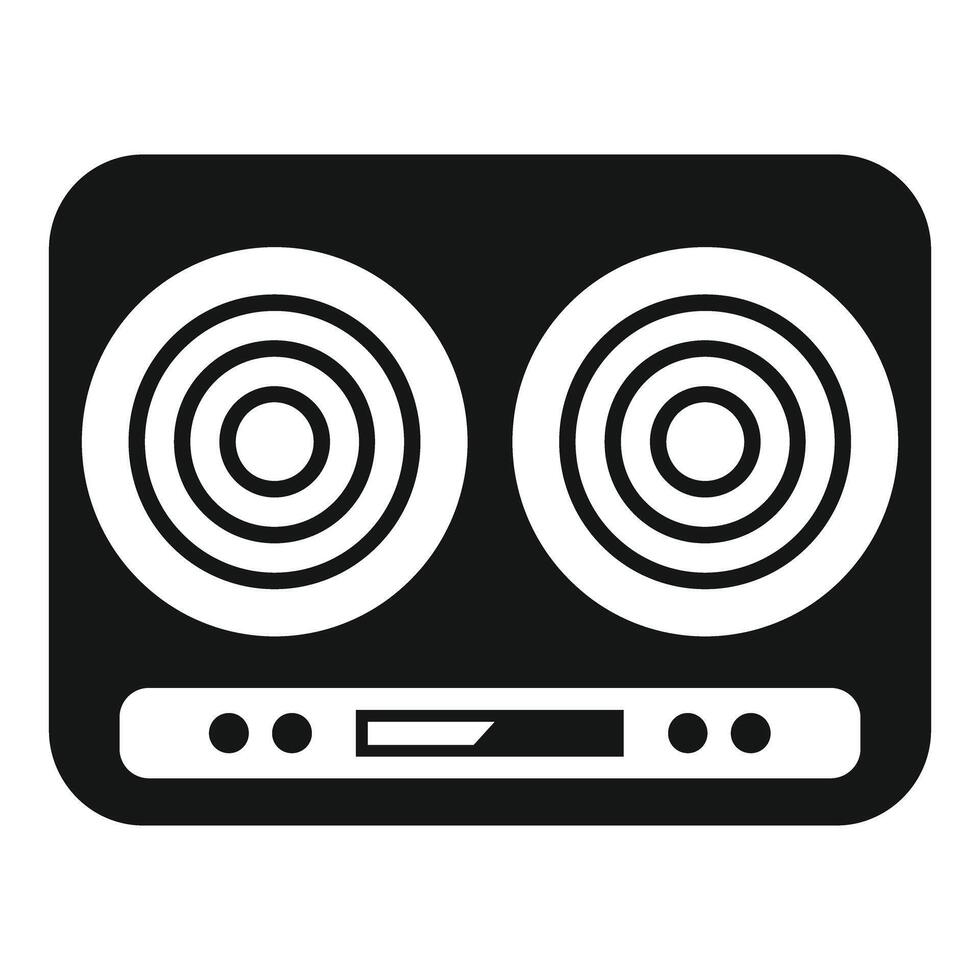 Modern induction double burner cooktop showing minimalist design vector