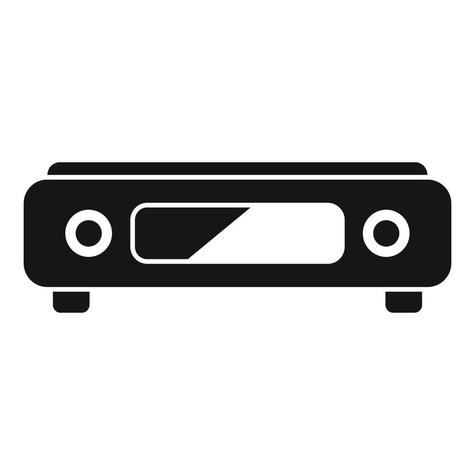 Electric grill plate icon, simple black style vector