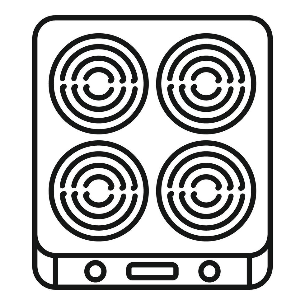 Induction cooker with four burners for modern cooking experience vector