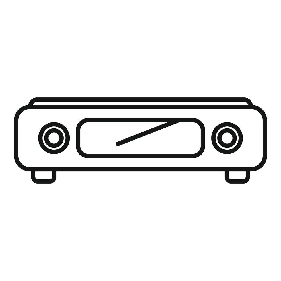 Vintage audio system playing music with buttons and antenna vector