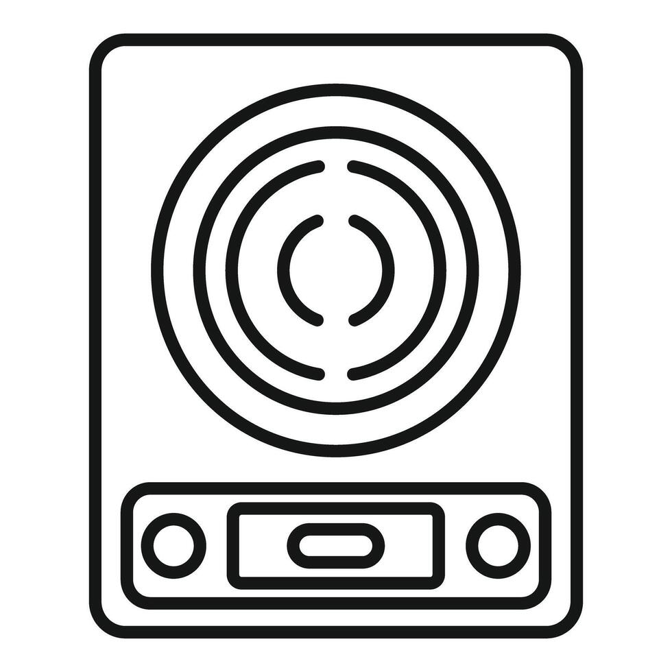 Induction cooker panel with touch control showing cooking zones vector
