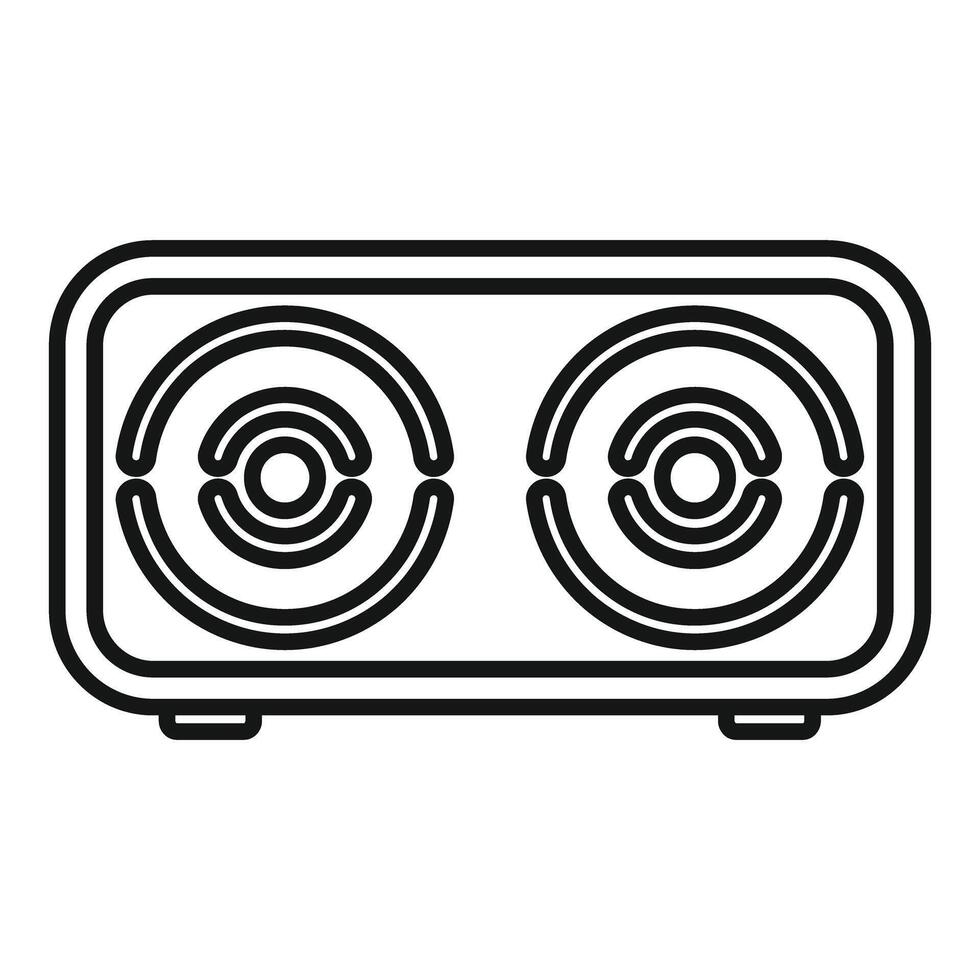 Wireless speaker playing music with two speakers icon vector