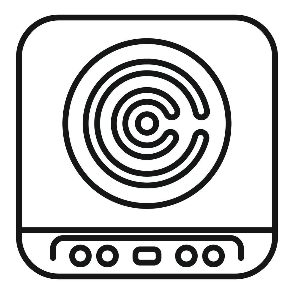Modern induction cooker panel with touch control buttons for cooking vector